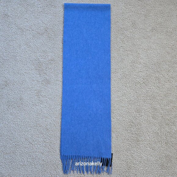 NWT Phenix 100% Cashmere Scarf Blue Fringe Nordstrom - Picture 6 of 8